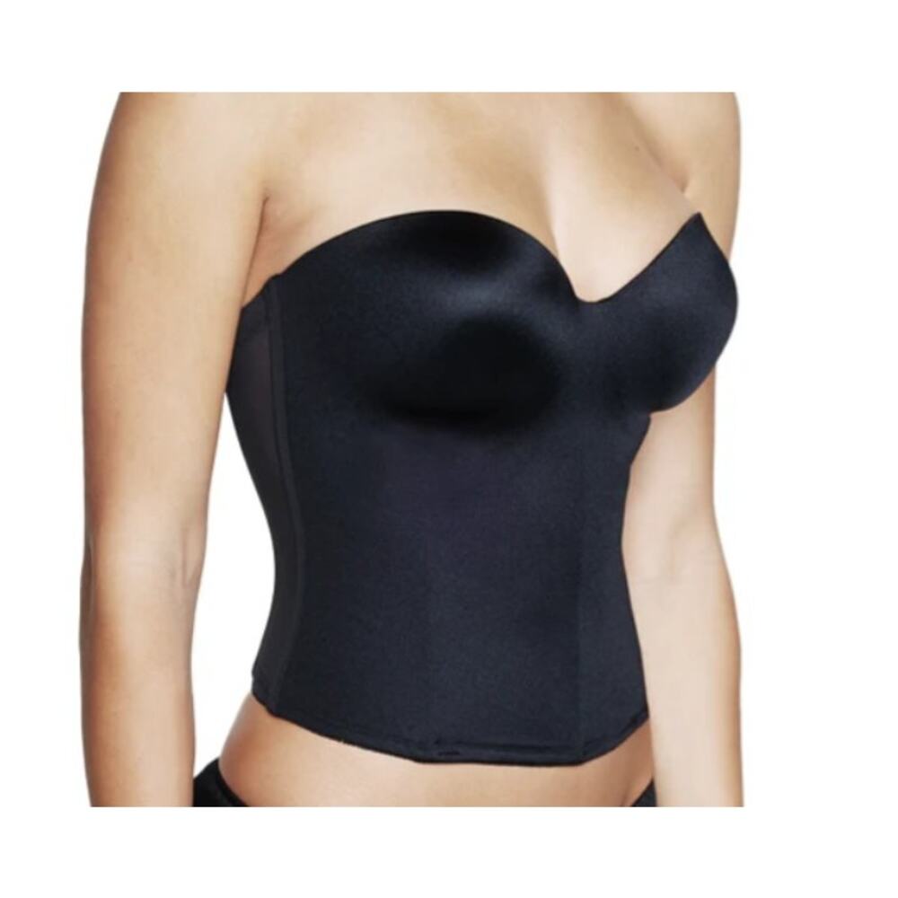 Dominique Black 8541 Ariel Hidden Underwire Longline Bra Size 38C Glam $88